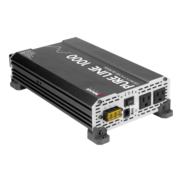 WAGAN Pure Line - Onduleur de Puissance DC à AC + Chargeur de Batterie - 1000 Watts - Connecteurs de Sortie : 2