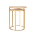 thumbnail image 2 of Loma Round Wood & Iron Accent Tables Set/2, White Sand/Gold, 2 of 5