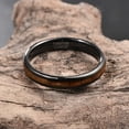 thumbnail image 3 of Black Tungsten Koa Wood Inlay Wedding Band Engagement Comfort Fit Rings for Men Women, 3 of 3