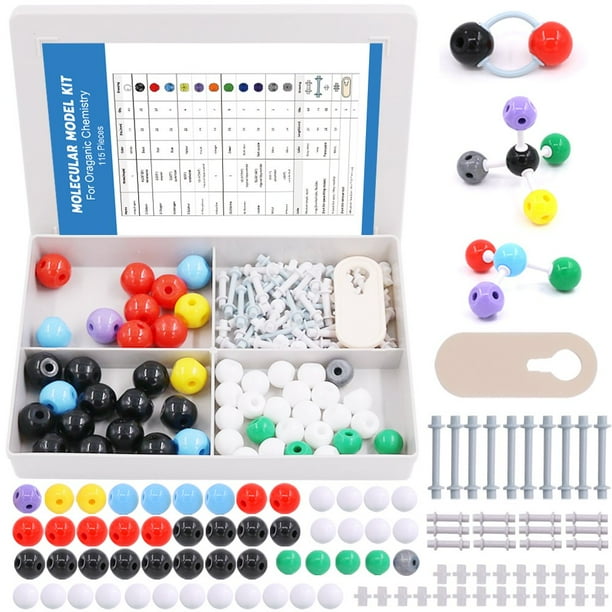 Kit de maqueta molecular Swpeet de 115 piezas para química con caja
