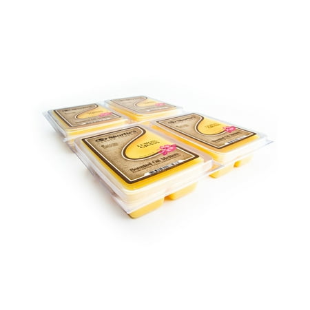 Lemongrass Wax Melts Bulk Pack - 4 Highly Scented Bars - Made With Natural Oils - Fresh & Clean Air Freshener Cubes Collection