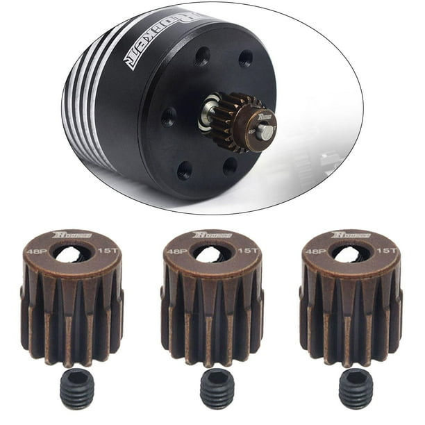de engranajes de piñón de material acero metálico, orificio de eje de 3,175 mm, 15T/17T/19T/21T/22T/25T, kit de engranajes de motor para coche RC (paquet