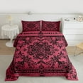 thumbnail image 2 of Manfei Exotic Style Flowers Bedding Comforter Set,Rustic Damask Print Twin Comforter Sets,Red Black Bedding Set For Kids,Ultra Soft Home Decor Reversible,2 Pieces, 2 of 8