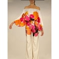 thumbnail image 2 of Conjunto de Dos Piezas Holgado de Otoño para Mujer, con Hombros Descubiertos, Estampado, Larga, Pantalones Anchos Informales. Estampado Naranja XL, 2 of 4