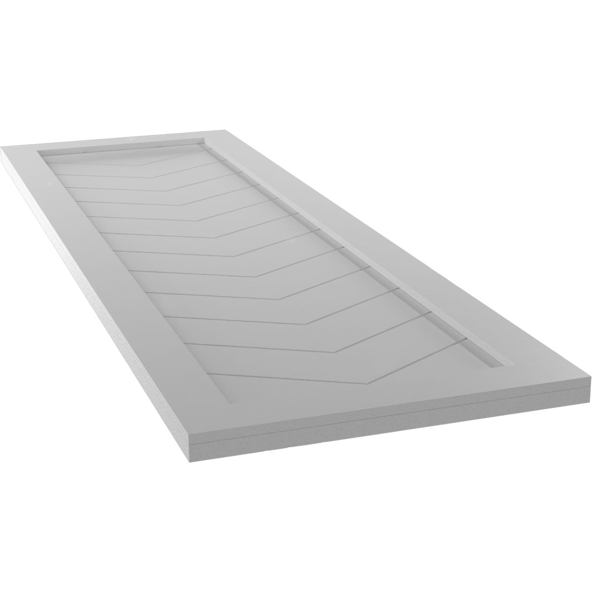 Ekena Millwork 18"W x 33"H True Fit PVC Single Panel Chevron Modern Style Fixed Mount Shutters, Primed (Per Pair - Hardware Not Included)