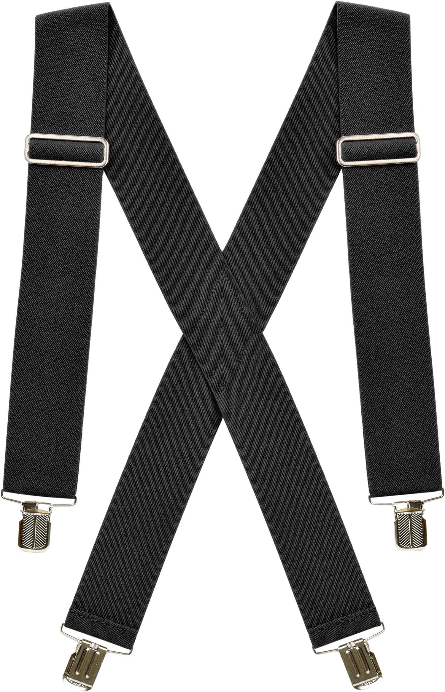 Hold’em Suspenders for Men Heavy Duty for Big and Tall Adult - Black - 1X