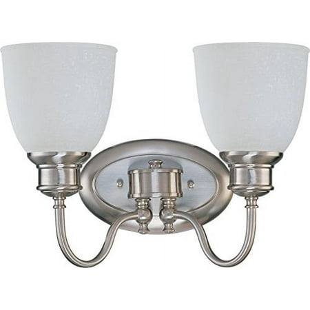 Nuvo Lighting 62797 - 2 Light (Medium Screw Base) 14.25" Bella Brushed Nickel Finish with Frosted Linen Glass Vanity Light Fixture (60-2797)