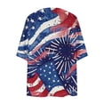 thumbnail image 6 of UVEASISHA American Flag Cardigan Women 4th of July Plus Size Cardigans 3/4 Sleeve Casual Open Front Kimono Jacket Summer Flowy Beach Coverups Multicolor S, 6 of 6