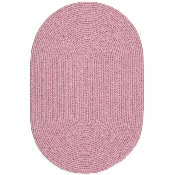 Pink Rug Braided Solid Color, 3-Foot by 5-Foot Oval Soft Kids/Nursery Carpet