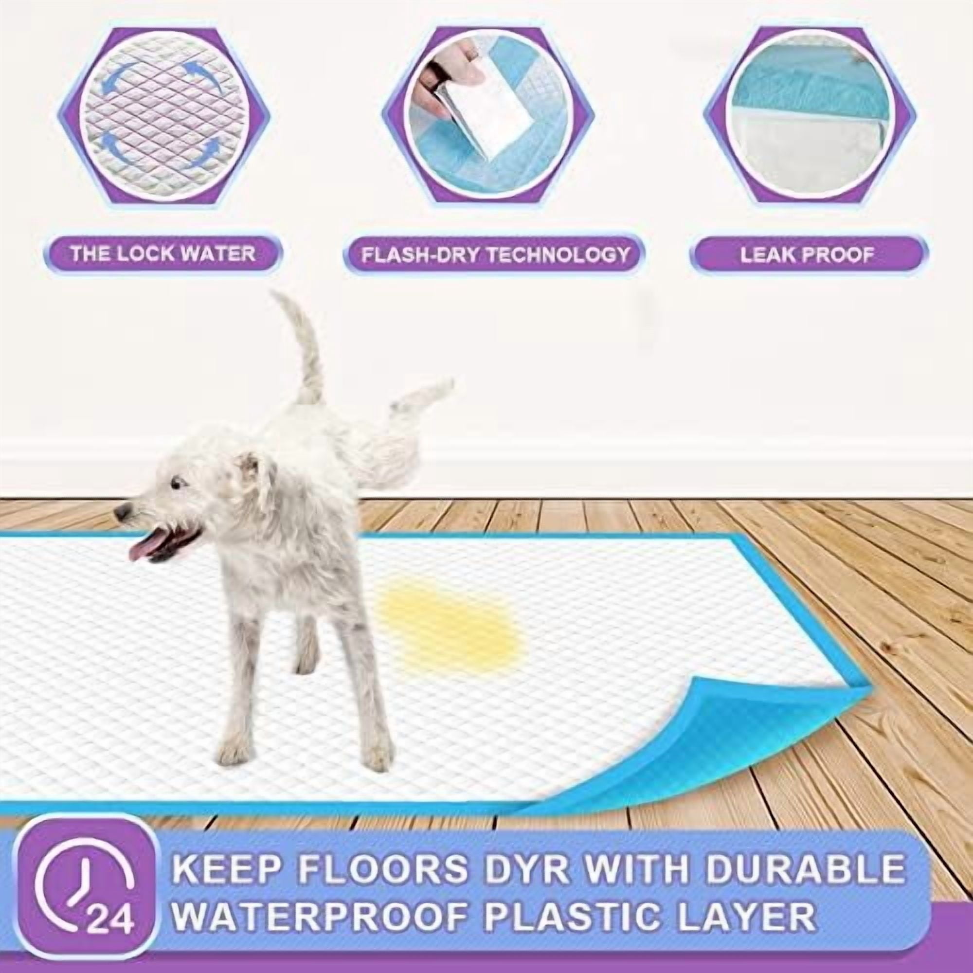 Puppy Pee Pads 22"x23"-80Count | Dog Pee Training Pads Super Absorbent & Leak-Proof | Disposable Pet Piddle and Potty Pads for Puppies | Dogs | Doggie| Cats | Rabbits