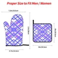 thumbnail image 4 of Oven Mitts and Pot Holders Set, Baking 4-Piece Set for Kitchen for Outdoor BBQ Mitts Heat Resistant Cooking, Geometric Plaid Pattern, 4 of 8