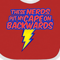 thumbnail image 4 of Inktastic These Nerds Put My Cape on Backwards&reg; Superhero R Boys or Girls Baby Bib, 4 of 4