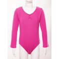 thumbnail image 7 of Vxuxlje Kids Girls Ballet Dance Leotard Long Sleeve Fleece-Lined Bodysuit Costume Gymnastic Yoga Hot Pink 130, 7 of 7