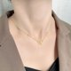 thumbnail image 3 of Collar de acero de titanio con forma de lazo para mujer, cadena de clavícula dulce de oro de 18 quilates sin color, 3 of 5