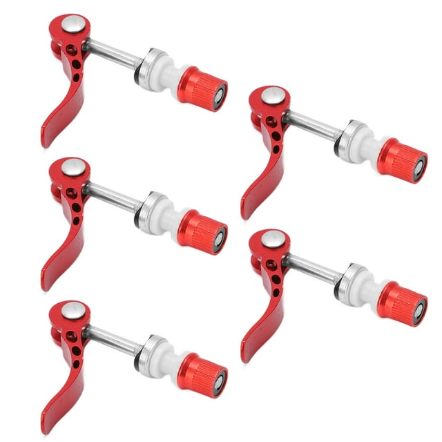 Riousery Abrazaderas de Tija de Sillín de Bicicleta Cierre Rápido 5 Piezas Rojo 13.0 cm / 5.12 in
