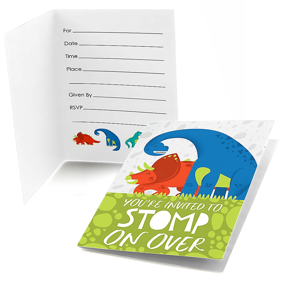 Roar Dinosaur - Fill in Dino Mite Baby Shower or Birthday Party Invitations (8 Count)&nbsp;