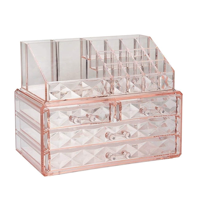 ZHIAI Organizador de cosméticos apilable con cajones, accesorios de productos cosméticos fáciles de organizar Adecuado para organización y almacenamiento de tocador, inodoro, baño y dormitorio
