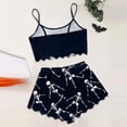 thumbnail image 4 of Weebloom Halloween Pajamas For Women Set Sleeveless Vest Shorts Set Casual Print Home Wear Sleepwear Nightwear Pjs Loungewear Dark Blue L, 4 of 5