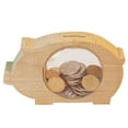 thumbnail image 1 of Coofit Coin Bank Creative Wood Animal Shape Coin Saving Box Money Saving Box, 1 of 7