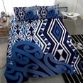 thumbnail image 3 of Nueva Zelanda Juego de Cama Aotearoa Kowhaiwhai Mix Taniko Art - Azul LT14, 3 of 6