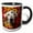 Black/White, variant on 3drose, Dalmatian with Floral Background, 15oz Mug