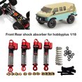 thumbnail image 3 of Wweixi 4pieces Front Rear Shock Absorber Damper For Hobbyplus 1/18 CR18P Rock Van Durable And Easy To Install Front Rear Shock Red 1Set, 3 of 6