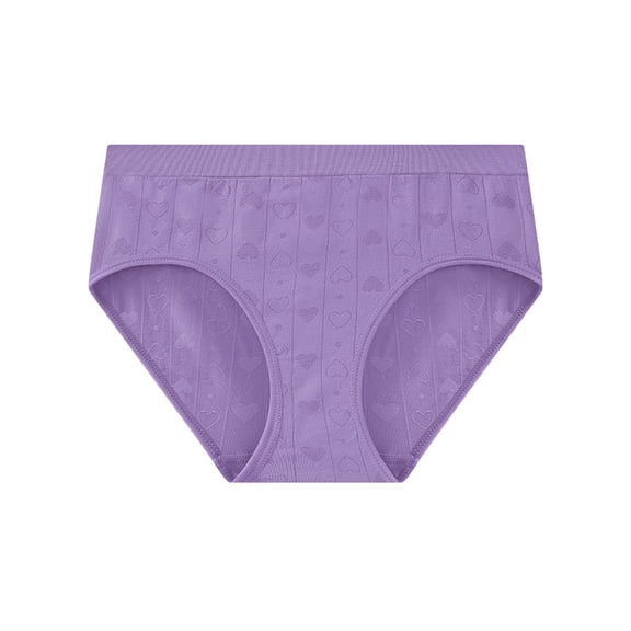 Mid Rise Panties for Women, Classic Brief or Bikini Cut for Plus Sizes, Soft Waistband & Full Coverage for Day-Long Comfort & Value Pack. Purple S