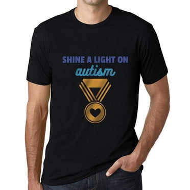 T-Shirt Graphique des Hommes Brillent une Lumière sur l'Autisme Éco-Friendly Édition Limitée T-Shirt à Manches Courtes Anniversaire Vintage Cadeau Nouveauté