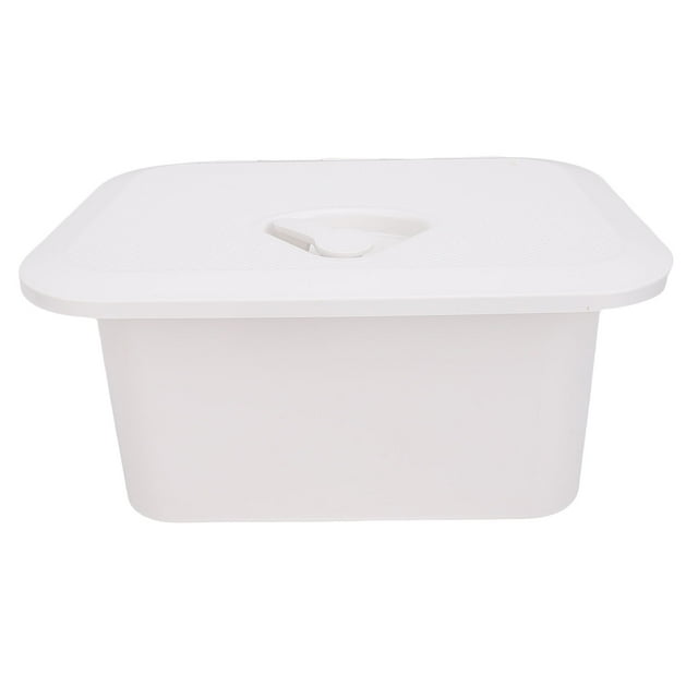 Marine Boat Storage Box, Multifunctional ABS Deck Storage Compartment Large Capacity White 37.5X27X17.5cm for Bait Fishing Gear Tools