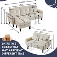 thumbnail image 4 of Soscana Sectional Sofa with Storage Ottoman and Loveseat, Modern 3 Seater L Shaped Couch Love Seat for Living Room Apartment Studio Office,Living Room Furniture Set,Beige, 4 of 8