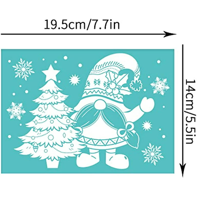 2Pcs 11x8.6 Inch Christmas Themed Self-Adhesive Silk Screen Printing  Stencil Christmas Silk Screen Stencil Elk Antler Wreath Bell Pattern Mesh  Stencils for DIY T-Shirt Fabric Painting 