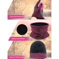 thumbnail image 5 of LAVA Winter Beanie Hat Scarf Gloves Set for Women Men Touch Screen Gloves Skull Cap Knit Neck Warmer Set (Pink), 5 of 9