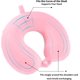 thumbnail image 2 of Almohada de viaje rosa, almohada para el cuello, almohada de viaje de espuma viscoelástica, cojín de apoyo adecuado para el compartimento del tren del avión, almohada de vuelo esencial para viajes d, 2 of 4