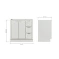 thumbnail image 4 of ARIEL Milan 36 Inch Left Offset Single Sink Base Cabinet in Warm White, 4 of 7