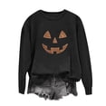 thumbnail image 5 of Dpjklzsn Women’s Halloween Pumpkin Sweatshirt, Glitter Jack O Lantern Graphic Crewneck Pullover, Long Sleeve Fall Casual Sweatshirt Top, 5 of 6