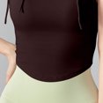thumbnail image 4 of Summer Plus Size Tank Top Undershirt For Women Sleeveless Round-Neck Solid Casual Regulars Workout Tank Tops — Coffee∣XL, 4 of 7