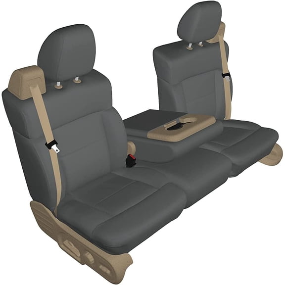 F369 2004-2008 Ford F150 XLT Super Cab Front 40/20/40 Split Seat with Adjustable Headrests, Center Opening Console in Gray Twill