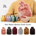 thumbnail image 5 of 2L Explosion Proof Plush Cold-proof Removable Hot Water Bottle Cover Winter Protective Case Faux Fur Fleece Heat Preservation Covers ROSE, 5 of 8