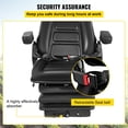 thumbnail image 3 of Vevor Forklift Tractor Seat with Suspension Adjustable Backrest Armrest Safety Belt, Black, 3 of 10