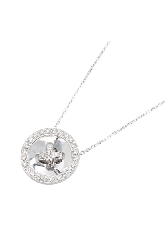 Pre-Owned Van Cleef & Arpels Boutonniere Diamond Necklace, 18K White Gold (18KWG), Diamond,...