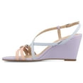 thumbnail image 3 of Journee Womens Clinne Multi Strap Wedge Sandals, 3 of 10
