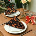 thumbnail image 3 of Qxltty Pattern Of Black and Orange Halloween Symbols Napkins 20×20in Perfect for Parties Dinners Weddings Cocktail Housewarming Cloth Napkins Set of 6, 3 of 8