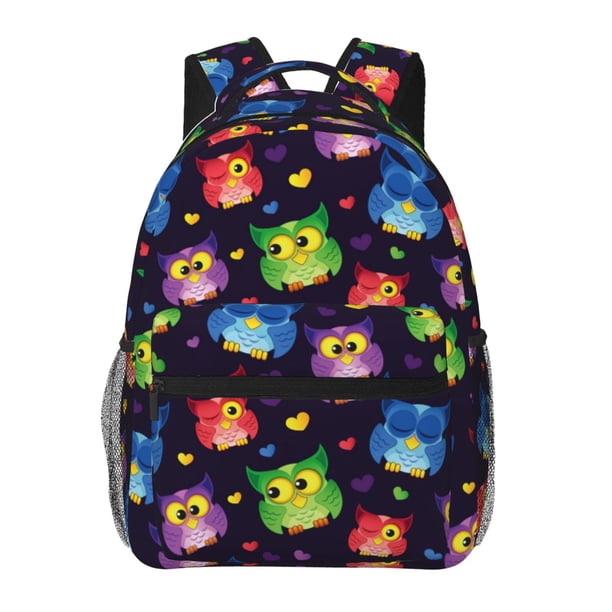 Balery Owls And Hearts Mochila Escolar Impresa, Mochila Ligera para Viajes Casual, Mochila Duradera y Cómoda Multifuncional, Mochila para Laptop-One Size