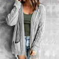 thumbnail image 2 of Women's Cardigan SweaterLong Sleeve Solid Color Knitted Pocket Long Cardigan Tops Coat, 2 of 5