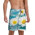 thumbnail image 2 of Naloa Daisy Flowers Men's Short Pajama Pants, Lounge Comfort Shorts with Elasticized Waistband and Side Pockets - X-Large, 2 of 9