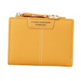 thumbnail image 1 of Monedero de Cuero para Mujer Cartera de Mano Pequeña Cartera de Embrague Cremallera Tarjetero - Amarillo Baoblaze monedero mini mujer, 1 of 8