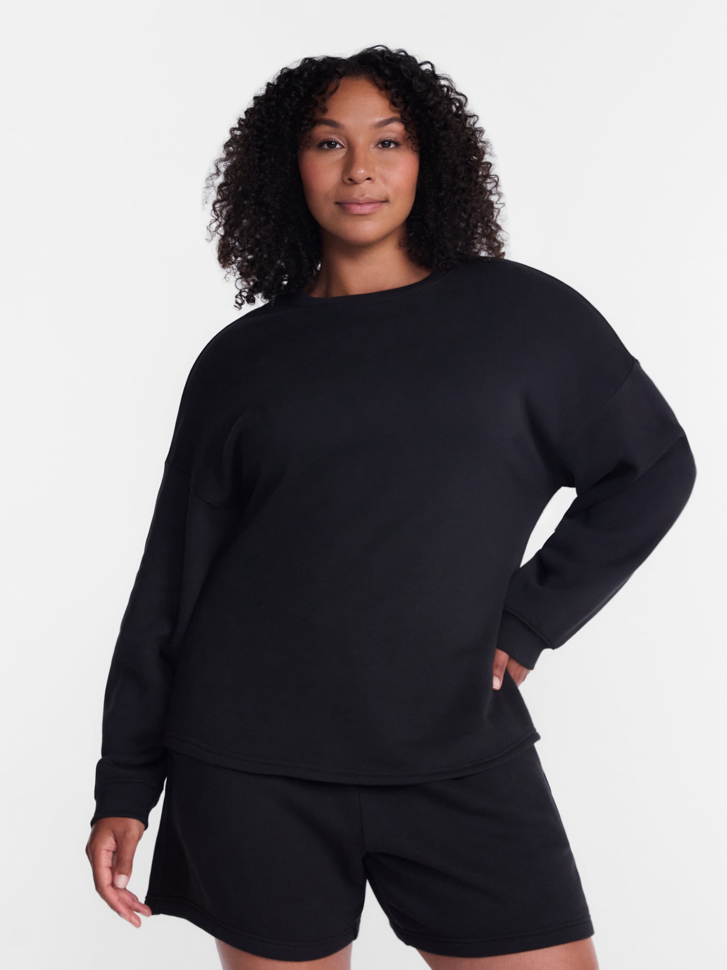 Athletic Works Women's and Women's Plus Cinched Fleece Sweatshirt, Sizes XS-4X