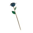 thumbnail image 3 of 24K Gold Plated Rose Gold Dipped Rose Decoration Real Rose Gold Plated Ornament with Stand for Wedding Birthday Dark Blue, 3 of 5