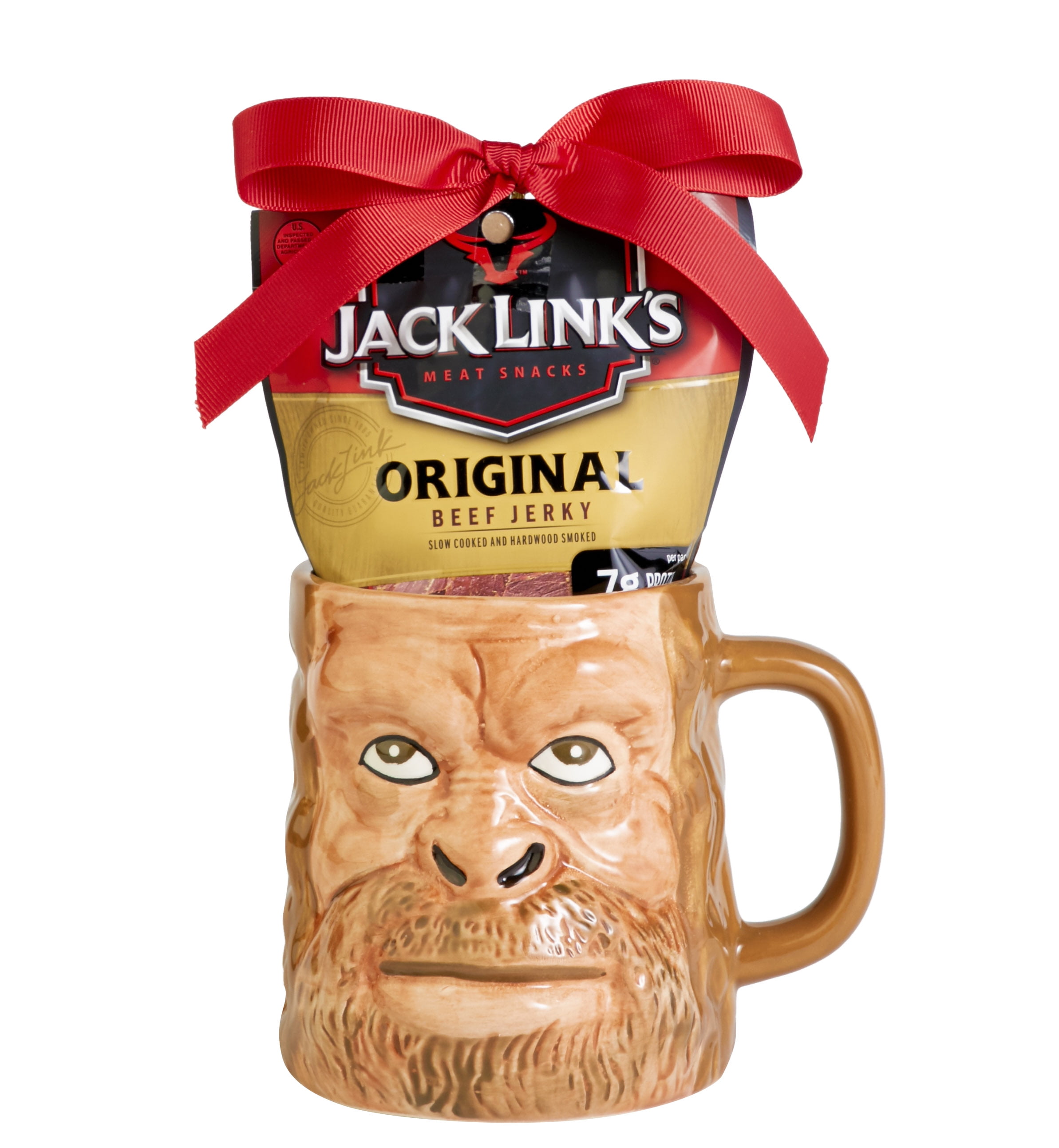 Jack Link's Sasquatch Bigfoot Face Mug Gift Set, Includes a bag of Jack