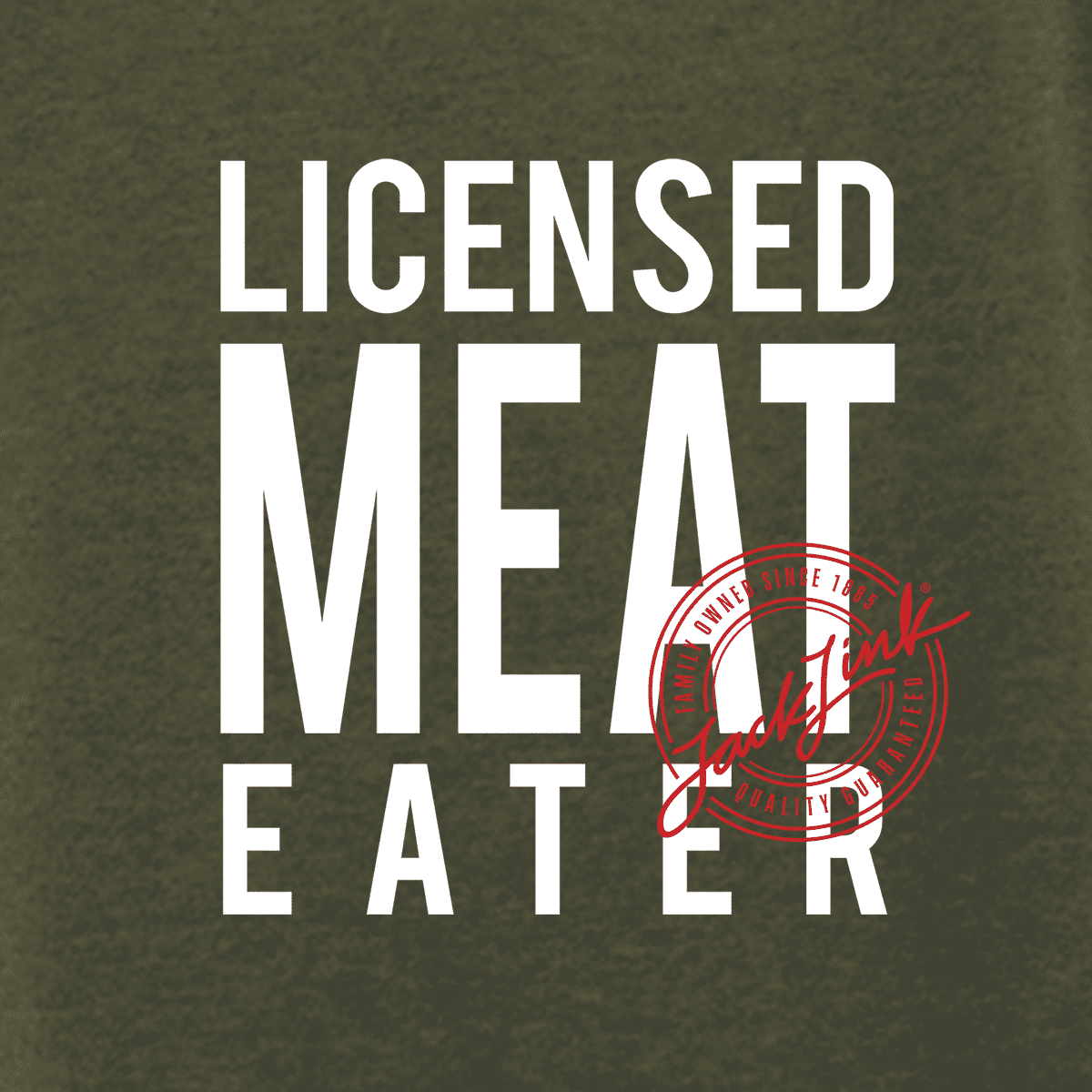 Jack Link's Men's Licensed Meat Eater Olive Short Sleeve T-Shirt- M